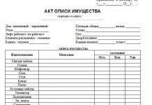 Договор описи имущества при сдаче квартиры образец