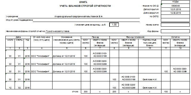 Журнал регистрации бсо образец