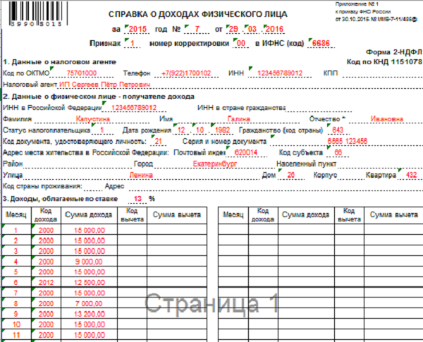 2 ндфл для ип образец